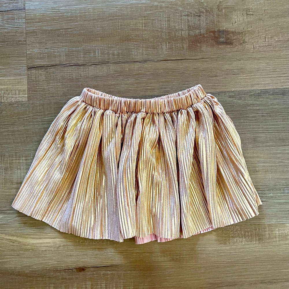 Old Navy Metallic Gold Pleated Girls Skirt